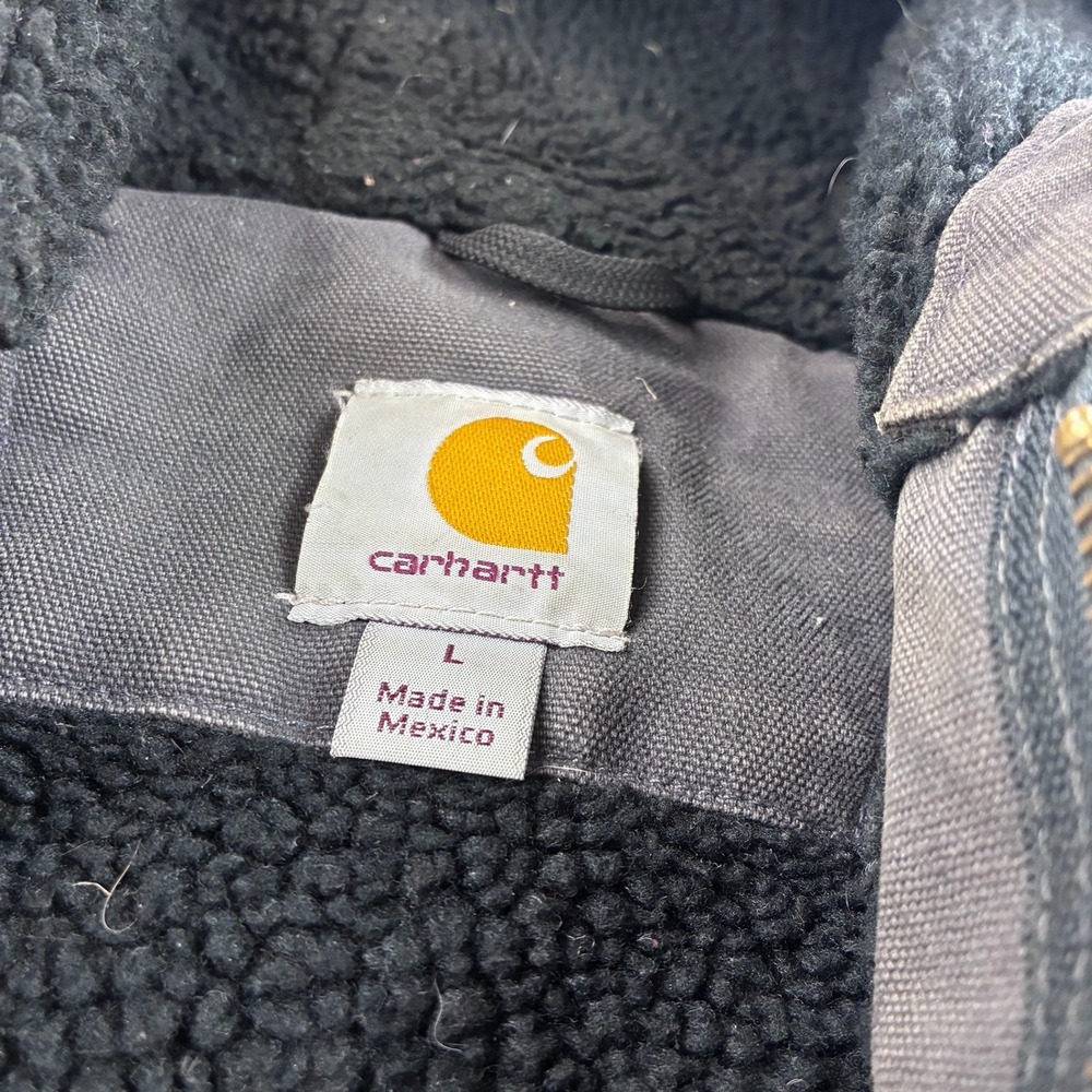 Carhartt Sierra Jacket Mens Large Gray Cotton Sandstone Detroit Hooded J141 029 - Picture 4 of 7